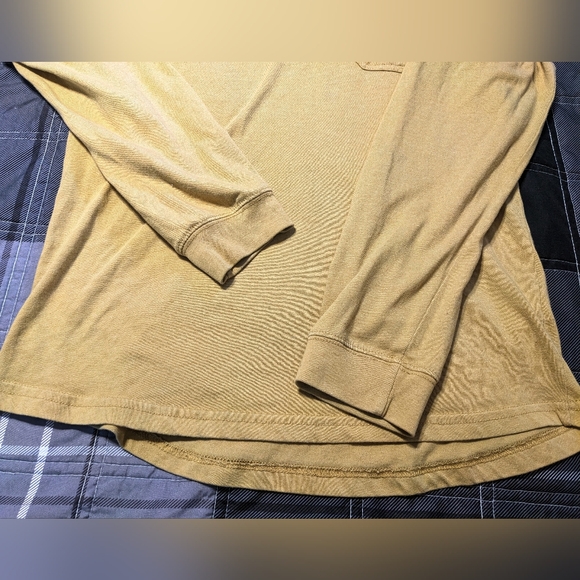 Ariat Rebar Cottonstrong Mustard Yellow Long Sleeve Outdoor Adventure Tee sz S - Picture 4 of 12